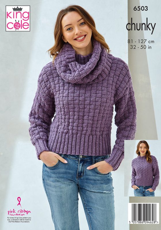 Knitting Pattern 6503 - Cardigan, Sweater, Scarf & Cowl in Dalesway Chunky