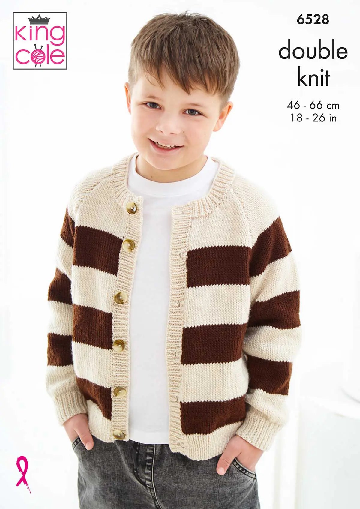 Knitting Pattern 6528 - Sweater & Cardigan Knitted with Cherished DK