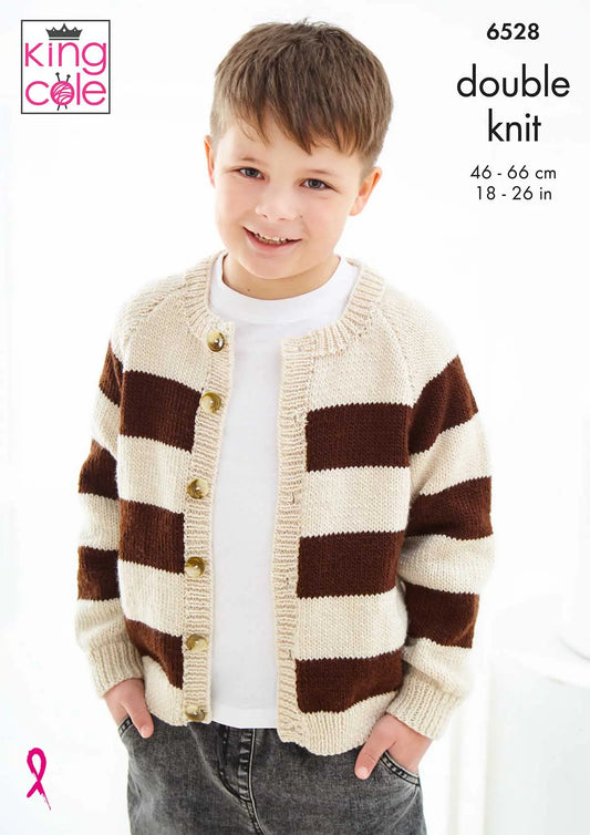Knitting Pattern 6528 - Sweater & Cardigan Knitted with Cherished DK