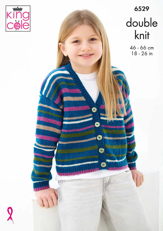 Knitting Pattern 6529 -  Cardigans Knitted with Cherished DK