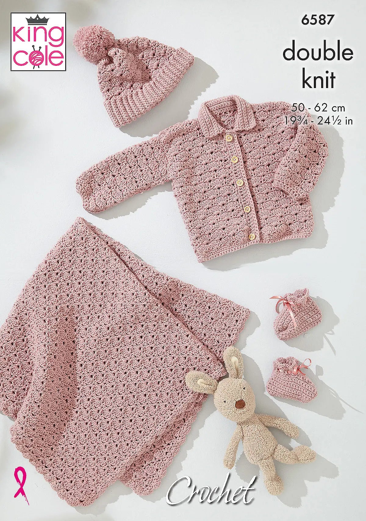 Crochet Pattern 6587 - Baby Shell Stitch Set in Little Lamb DK