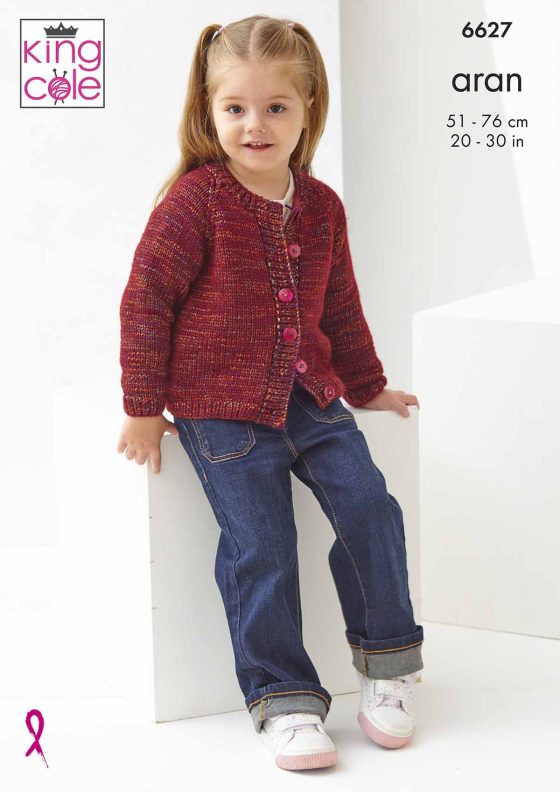 Knitting Pattern 6627 - Cardigan & Sweater in Firefly Aran
