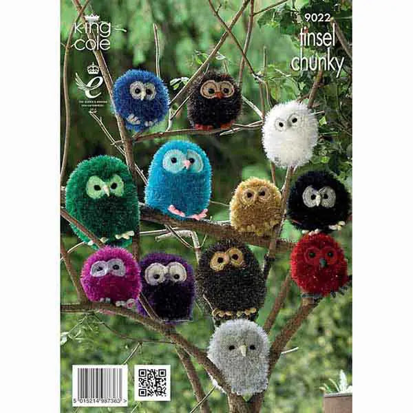 Knitting Pattern 9022 - Owl Knitted in Tinsel Chunky & Dollymix DK