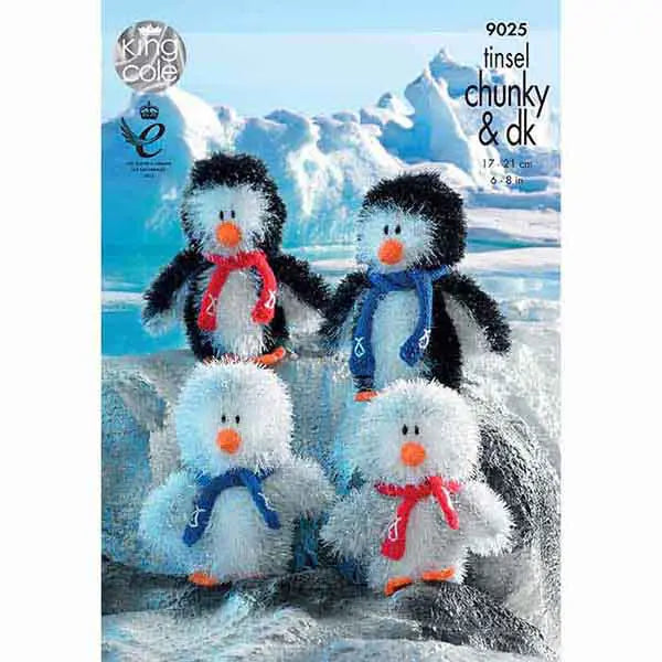 Knitting Pattern 9025 - Penquins in Tinsel Chunky & DK
