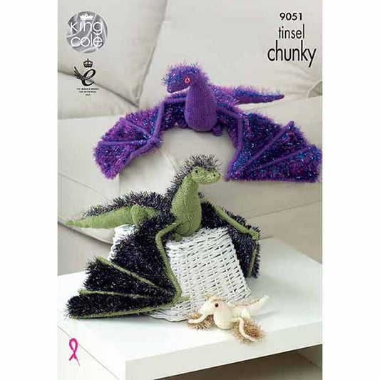 Knitting Pattern 9051 - Dragons in Tinsel Chunky & DK