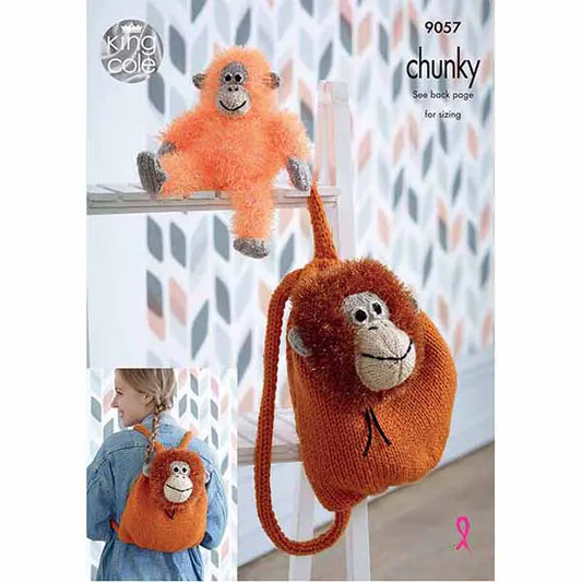 Knitting Pattern 9057 - Orangutan Backpack & Toy