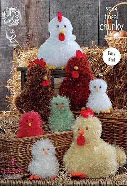 Knitting Pattern 9064 - Hens & Chicks in Tinsel Chunky