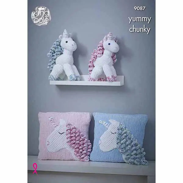 Knitting Pattern 9087 - Unicorn & Cushion in Yummy Chunky