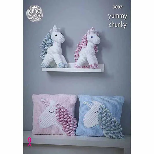 Knitting Pattern 9087 - Unicorn & Cushion in Yummy Chunky