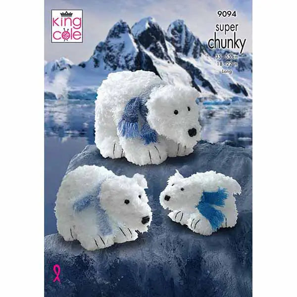 Knitting Pattern 9094 - Polar Bears in Tufty Super Chunky & DK