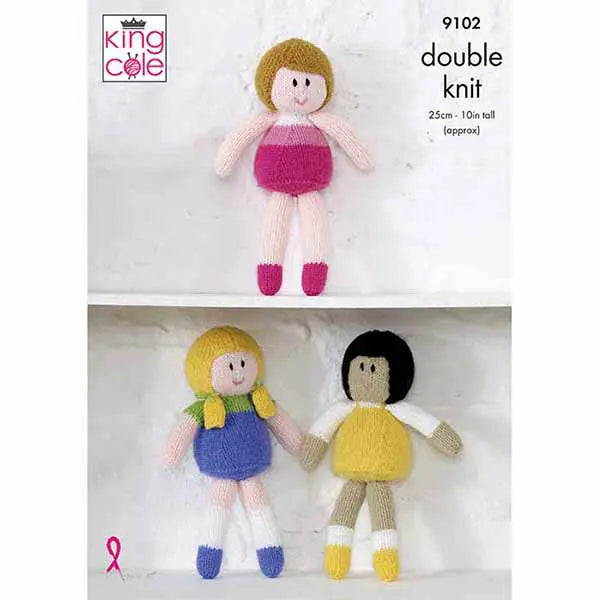 Knitting Pattern 9102 - Dolls in DK