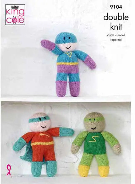 Knitting Pattern 9104 - Superheroes in DK