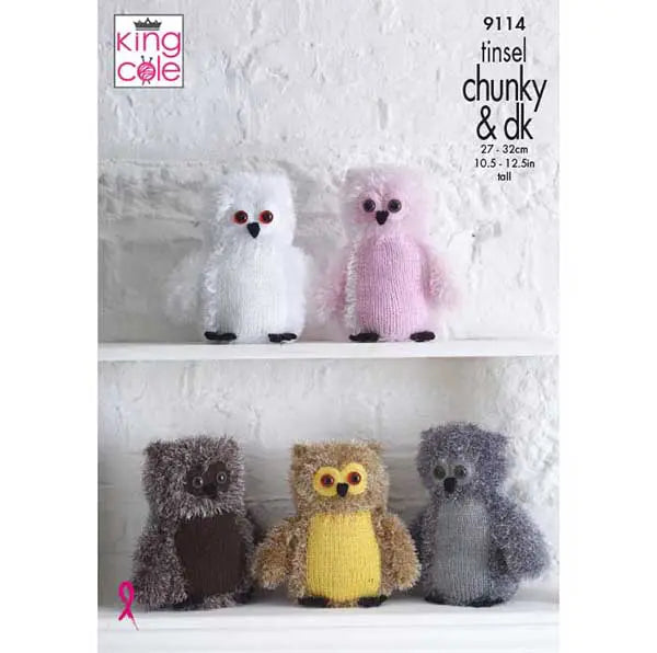 Knitting Pattern 9114 - Owls in Tinsel Chunky & DK