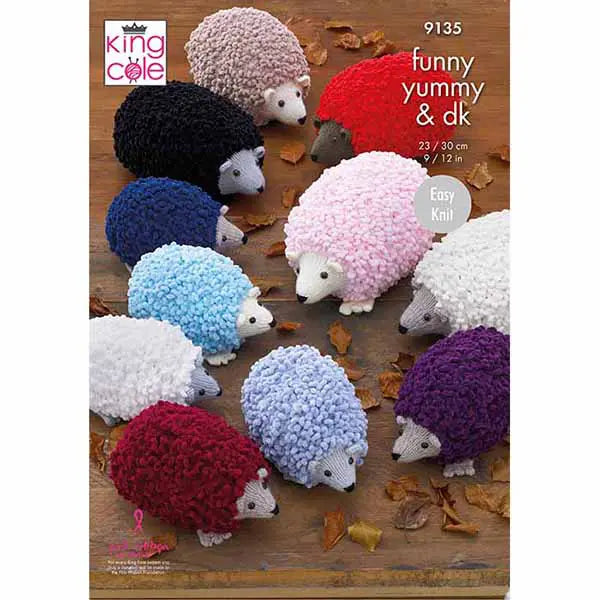 Knitting Pattern 9135 - Hedgehogs in Funny Yummy Chunky & DK