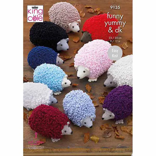 Knitting Pattern 9135 - Hedgehogs in Funny Yummy Chunky & DK