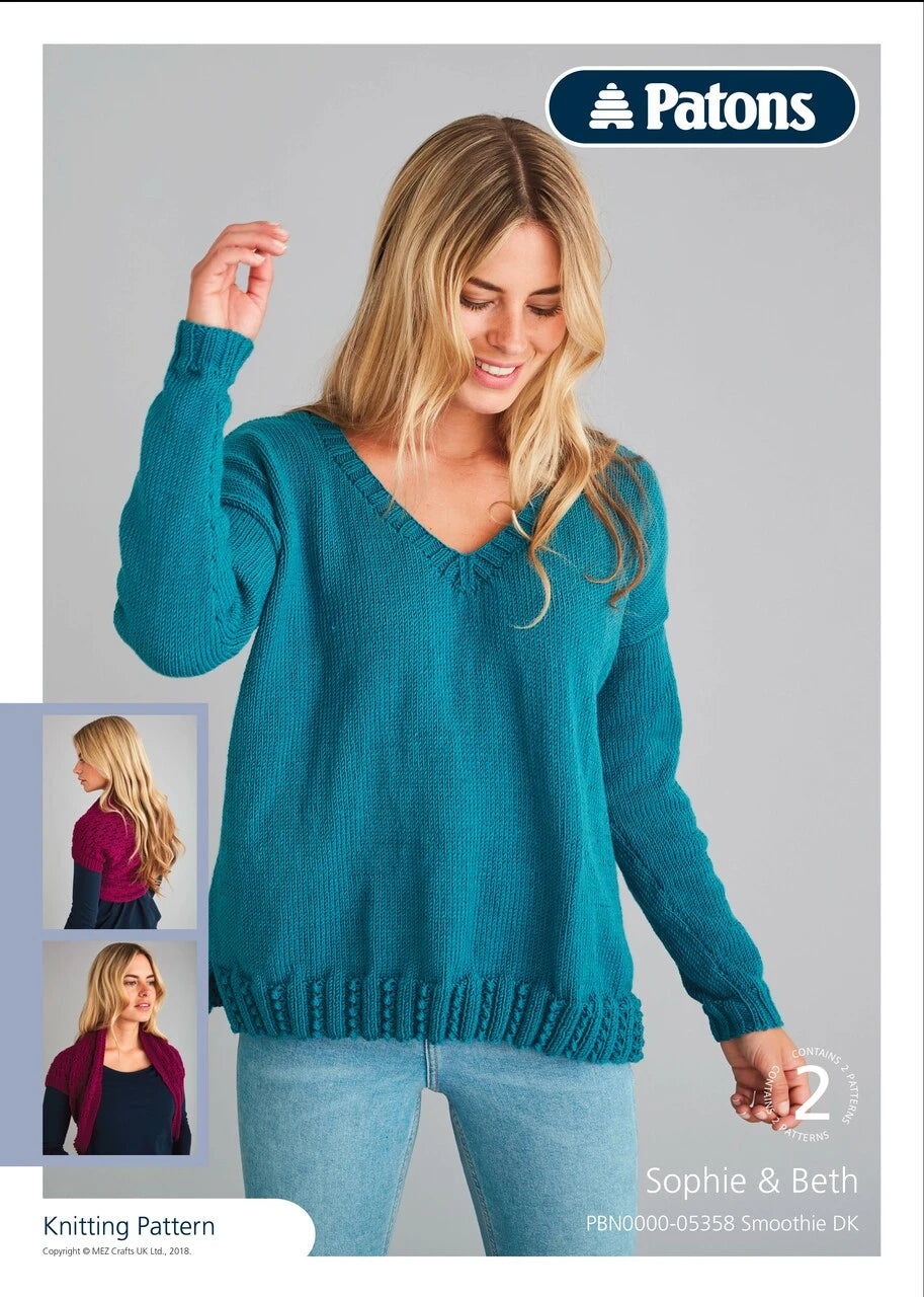 Knitting Pattern 5358 - Sweater & Shrug in Smoothie DK - FREE PAPER PATTERN