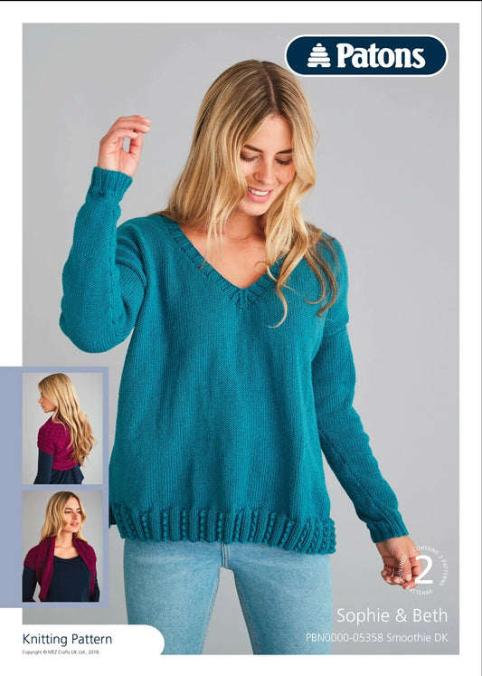 Knitting Pattern 5358 - Sweater & Shrug in Smoothie DK - FREE PAPER PATTERN