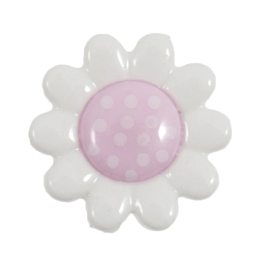 Button with Shank - 14mm - Polka Dot - Light Pink