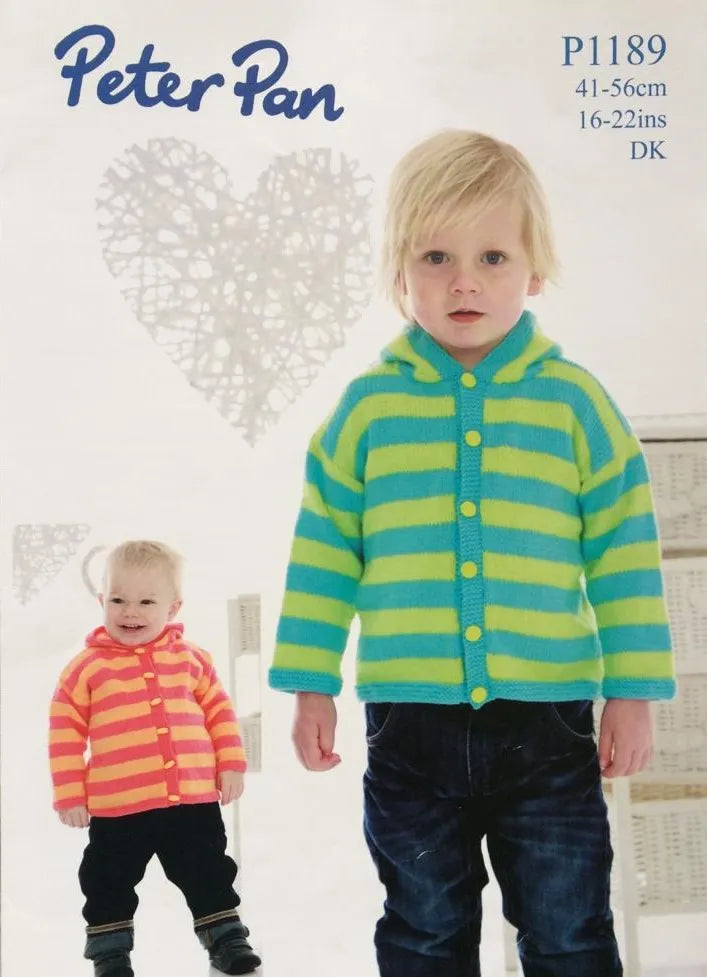 Knitting Pattern 1189 - Striped Hoody in Peter Pan DK