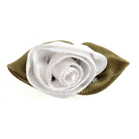 Ribbon Rose - Large with Green Leaves - Various Colours