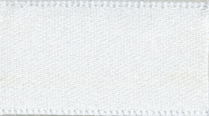 Double Faced Polyester Satin Ribbon -  White Col 1 - 3 Widths Available