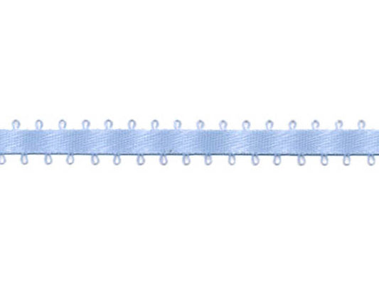 Double Sided Satin Picot Edge Ribbon 9mm - Light Blue