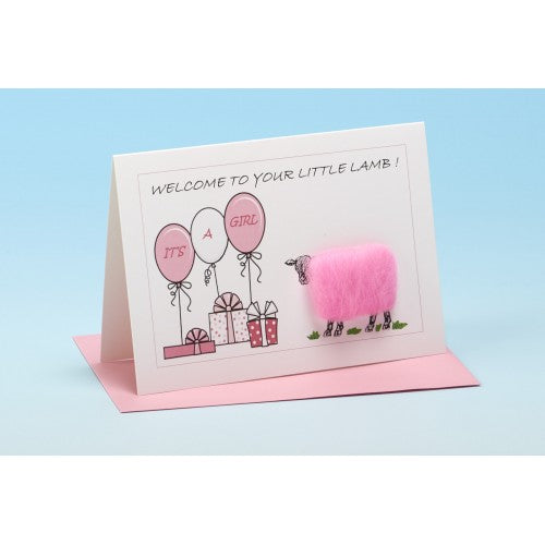 Welcome To Your Little Lamb - Pink - New Baby Card