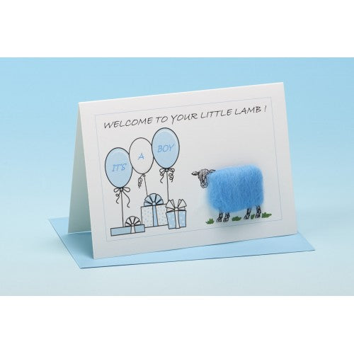 Welcome To Your Little Lamb - Blue - New Baby Card