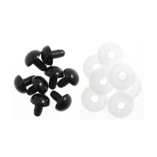 Toy Safety Eyes - Solid Black - 4 Sizes Available