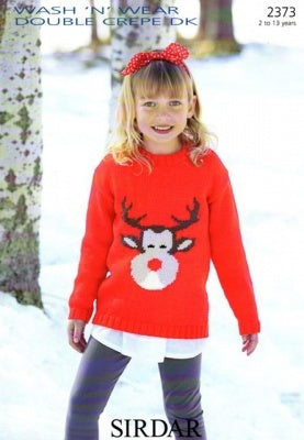 Knitting Pattern 2373 - Reindeer Sweater in DK