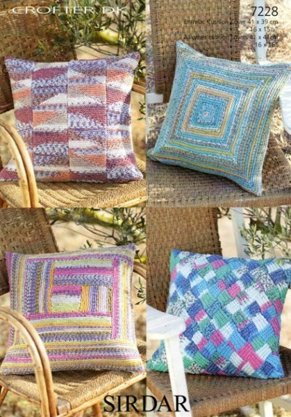 Knitting Pattern 7228 - Cushion Covers in Crofter DK