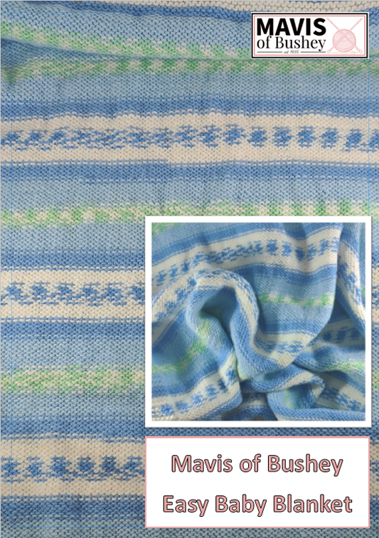 PDF Knitting Pattern - Easy Baby Blanket (Mavis of Bushey Originals)