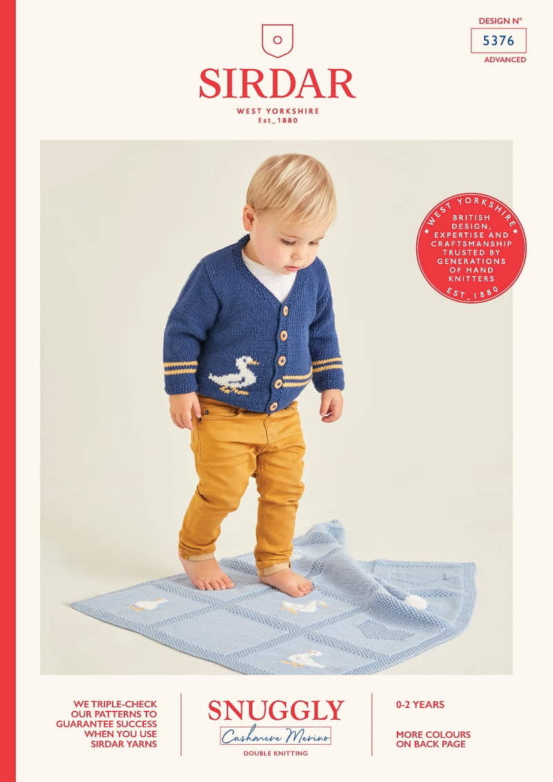 Knitting Pattern 5376 - Duck Cardigan & Blanket in Snuggly Cashmere Merino DK
