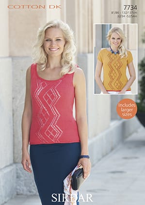 Knitting Pattern 7734 - Top & Vest in Cotton DK