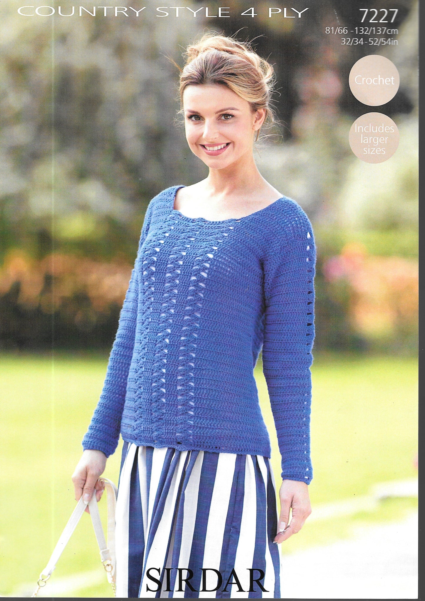 Crochet Pattern 7227 - Sweater in Country Style 4 Ply