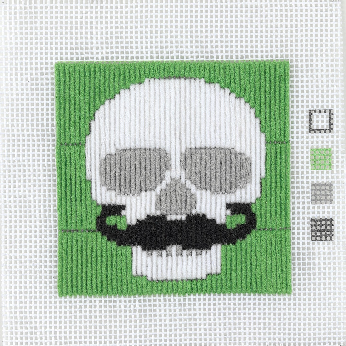 1st Kit - Long Stitch - SKULL WITH MOUSTACHE