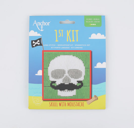 1st Kit - Long Stitch - SKULL WITH MOUSTACHE