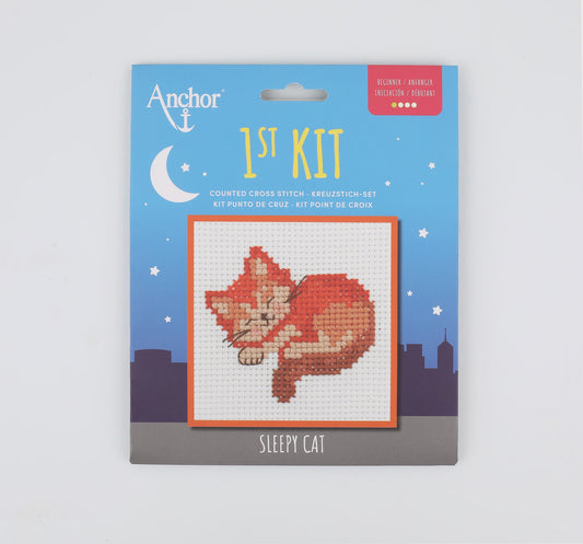 1st Kit - Cross Stitch - SLEEPY CAT