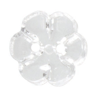 2 Hole Button - 12mm - Transparent Flower - 7 Colours Available