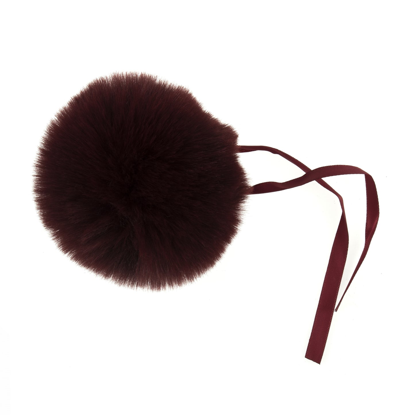 FAUX FUR POM POM - 11cm - 1 Piece - BURGUNDY