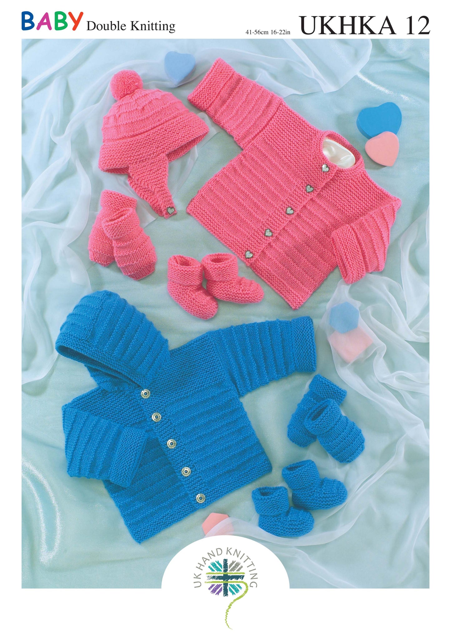 Knitting Pattern UKHKA/12 - Baby Cardigan, Jacket, Hat, Mittens & Bootees in DK