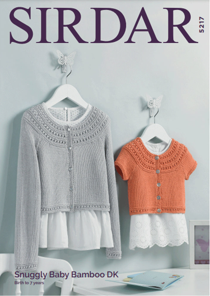 Knitting Pattern 5217 - Cardigans in Snuggly Baby Bamboo DK