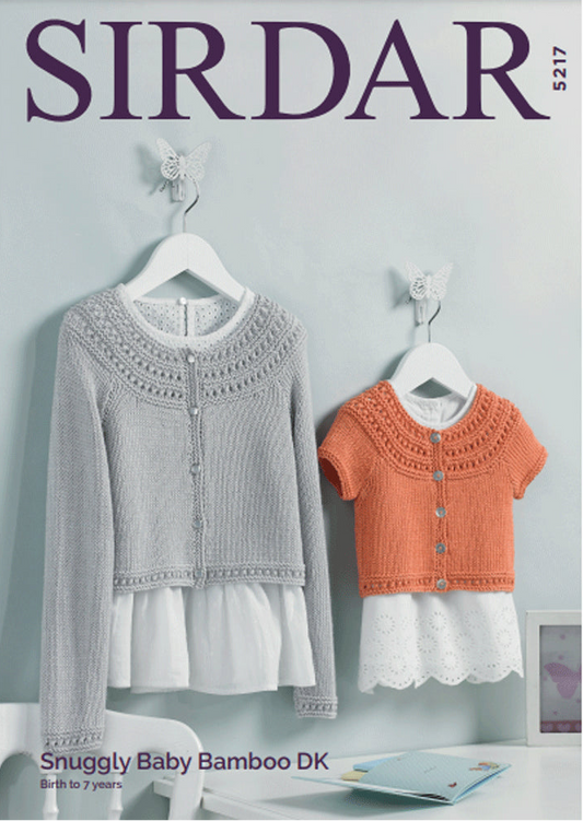 Knitting Pattern 5217 - Cardigans in Snuggly Baby Bamboo DK