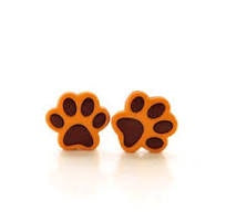 Button with Shank - 18mm - Brown Animal Paw