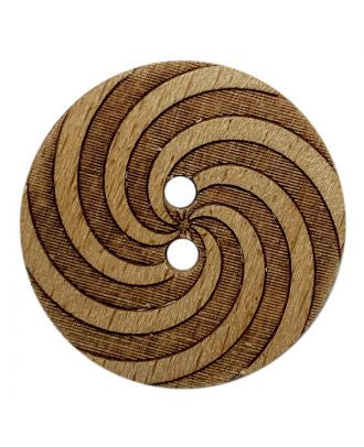 2 Hole Button - 23mm - Wooden Swirl