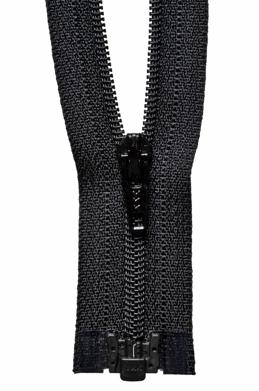 Medium Weight - Nylon Open Ended Zip - BLACK - Various Lengths