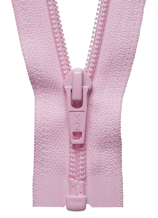 Medium Weight - Nylon Open Ended Zip - MID PINK - 16" (41cm)