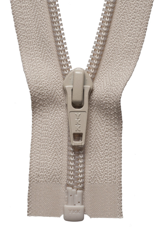 Medium Weight - Nylon Open Ended Zip - BEIGE - 24" (61cm)