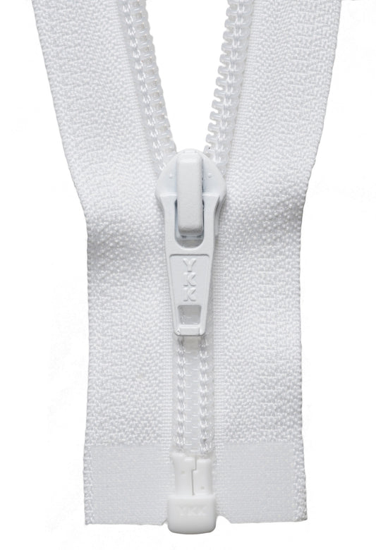 Medium Weight - Nylon Open Ended Zip - WHITE - Various Lengths