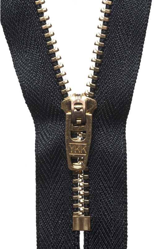 Brass Jeans Zip - BLACK (Col 580 ) - Various Sizes